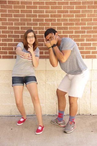 Having won class clown, Claire Cantrell and Brenden Solete make a goofy pose. 