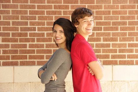 Leaning back to back, Maria Tangarova and Travis Schwartz smile for their win on "Most Likely to Succeed."